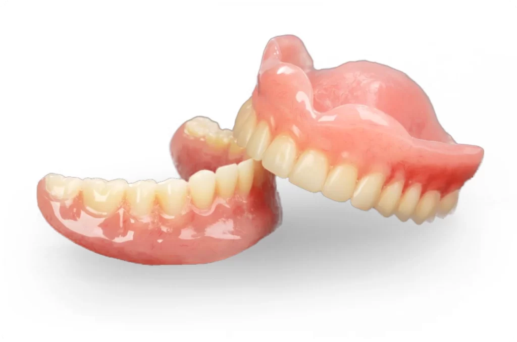 Dentalna klinika DentIN, Zagreb: fotografija potpune zubne protoze za gornju i donju čeljust.